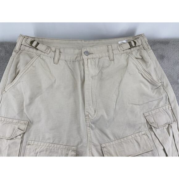 MNML Beige Tactical Cargo Pants Multi-Pocket Utility Streetwear Size 36 - Picture 5 of 8